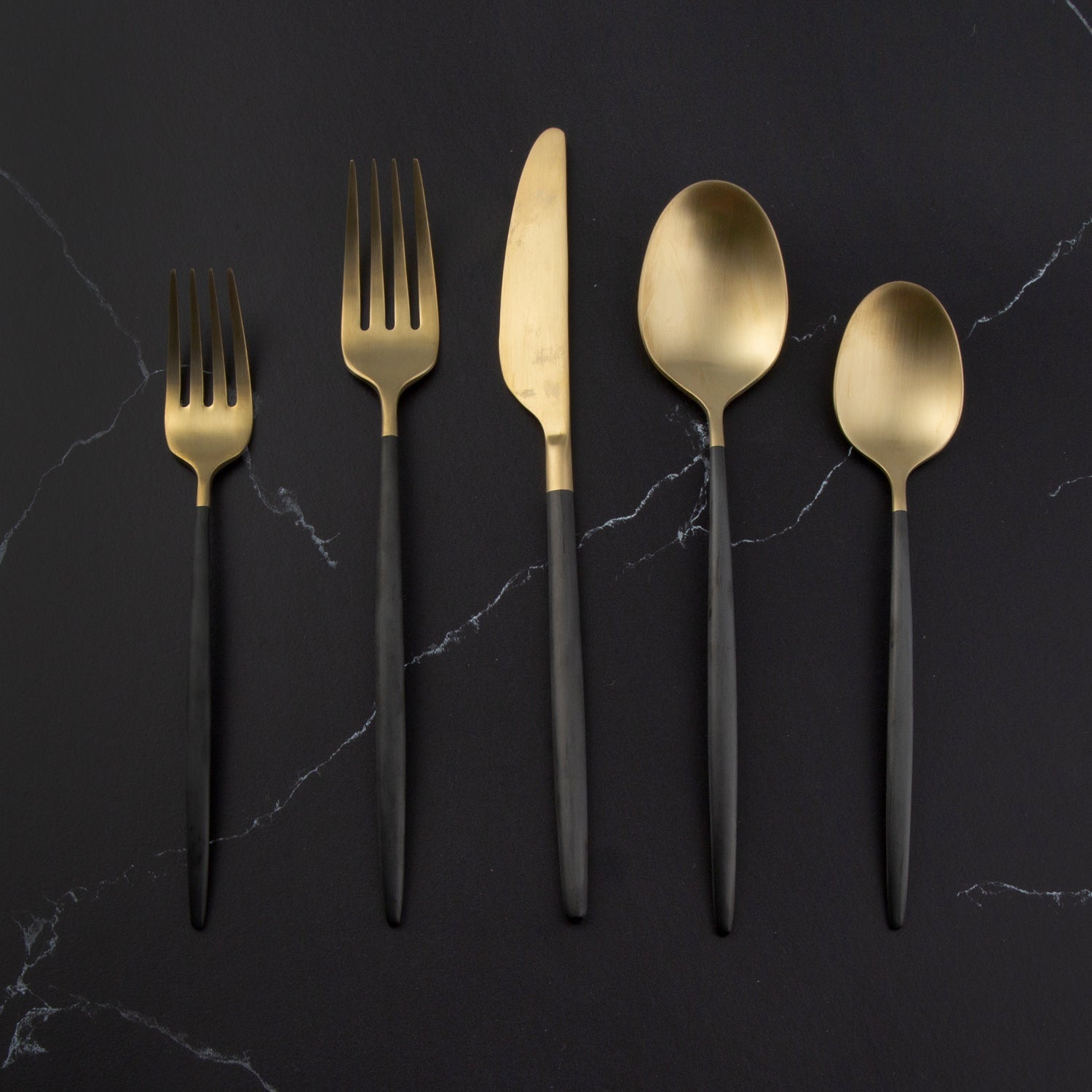 Lenox Fine Lenox Fine Gaze Black Champagne Satin 20-Piece Flatware Set - Image 7