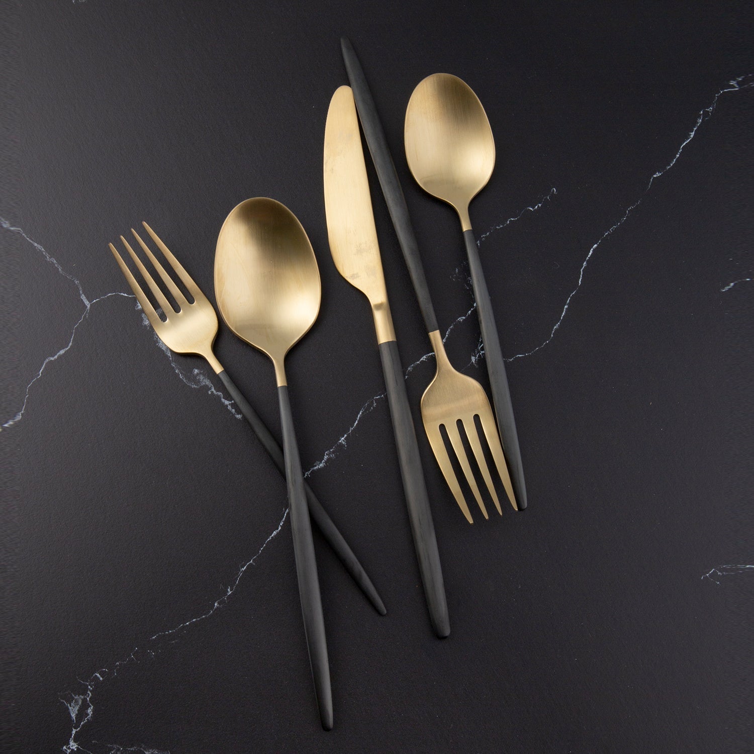 Lenox Fine Lenox Fine Gaze Black Champagne Satin 20-Piece Flatware Set - Image 8