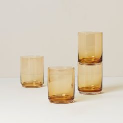 Lenox Fine Lenox Fine Tuscany Classics Stackable Amber Tall Glasses, Set of 4