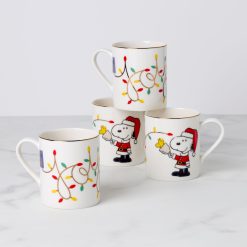 Lenox Fine Lenox Fine Snoopy Christmas Mugs, Set of 4