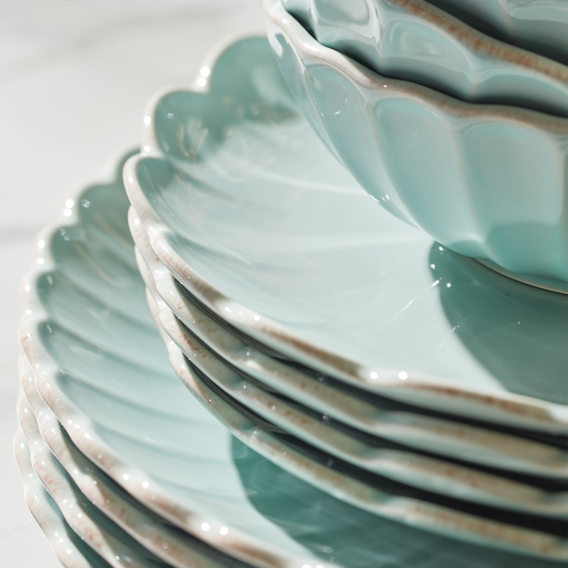 Lenox Fine Lenox Fine French Perle Scallop Ice Blue 12-Piece Dinnerware Set - Image 3