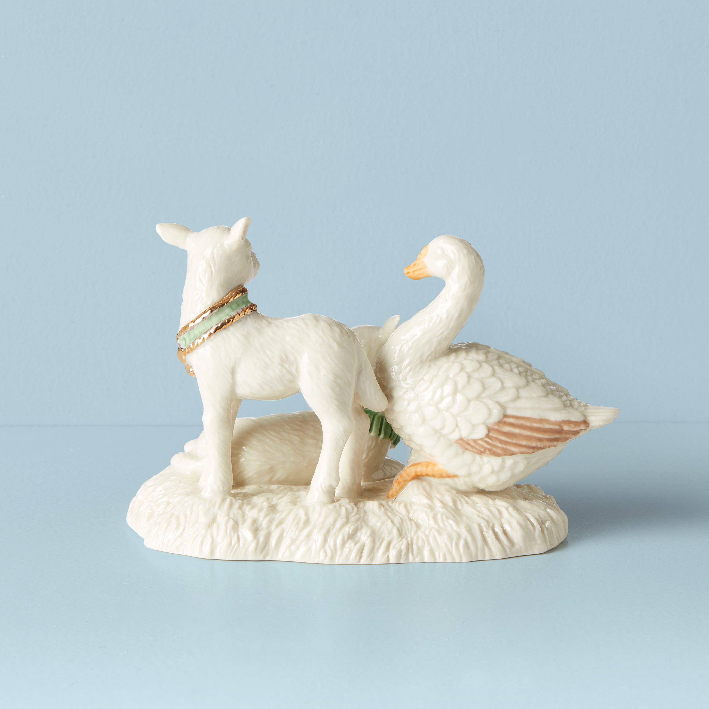 Lenox Fine Lenox Fine First Blessing Goose & Lambs Figurine - Image 2