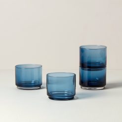 Lenox Fine Lenox Fine Tuscany Classics Stackable Blue Short Glasses, Set of 4