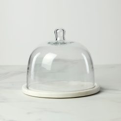 Lenox Fine Lenox Fine White Marble and Glass Cloche