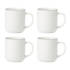 Lenox Fine Lenox Fine 24 Seven Black Rim Mugs, Set of 4