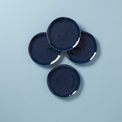 Lenox Fine Lenox Fine Bay Colors Blue Accent Plates, Set of 4
