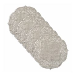 Lenox Fine Lenox Fine French Perle Linen Embroidered Round Placemats