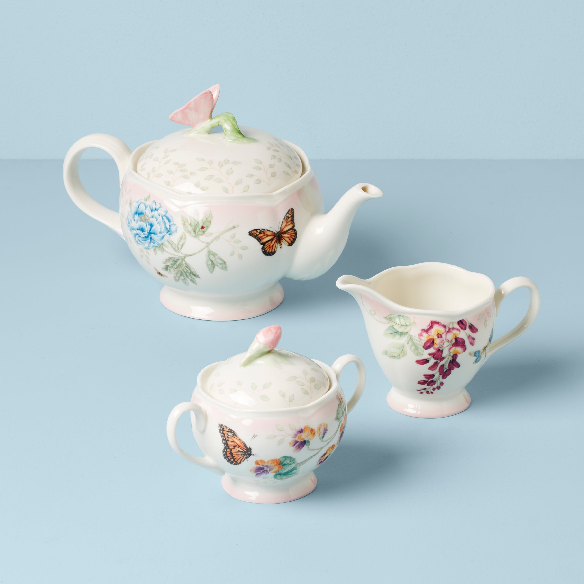 Lenox Fine Lenox Fine Butterfly Meadow Pink Ombre 5-Piece Tea Set