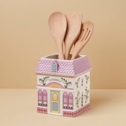 Lenox Fine Lenox Fine Lenox Spice Village Utensil Crock with Wood Utensils