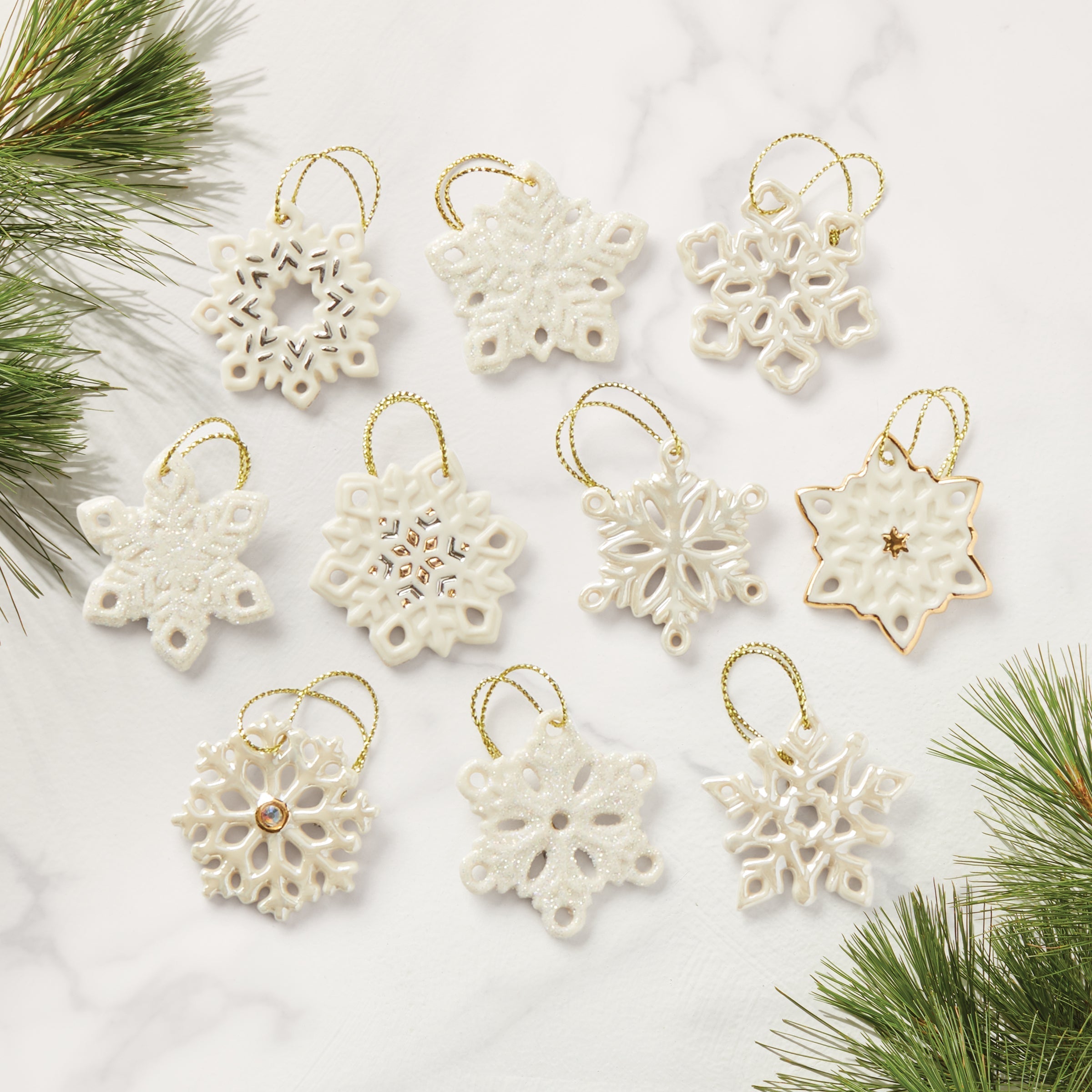 Lenox Fine Lenox Fine Snowflake 10-Piece Mini Ornament Set - Image 2