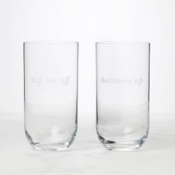 Lenox Fine Lenox Fine Bottoms Up & Top Me Off Highball Glasses, Set of 2