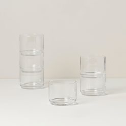 Lenox Fine Lenox Fine Tuscany Classics Stackable Clear Short Glasses, Set of 6