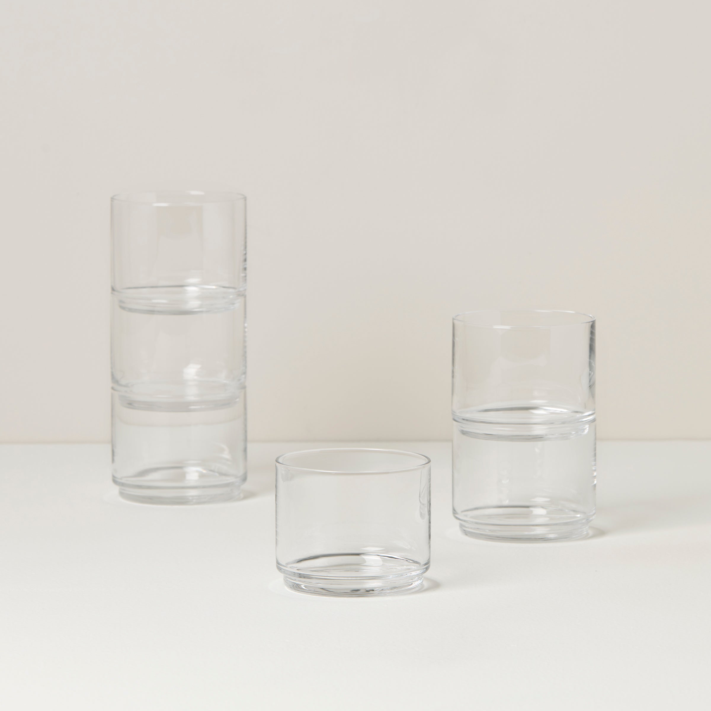 Lenox Fine Lenox Fine Tuscany Classics Stackable Clear Short Glasses, Set of 6
