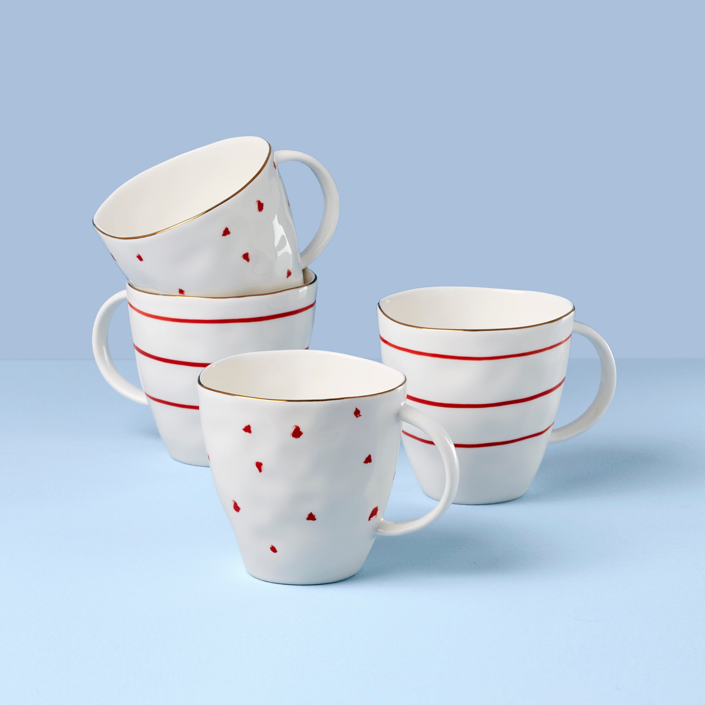 Lenox Fine Lenox Fine Garnet Bay Mugs, Set of 4