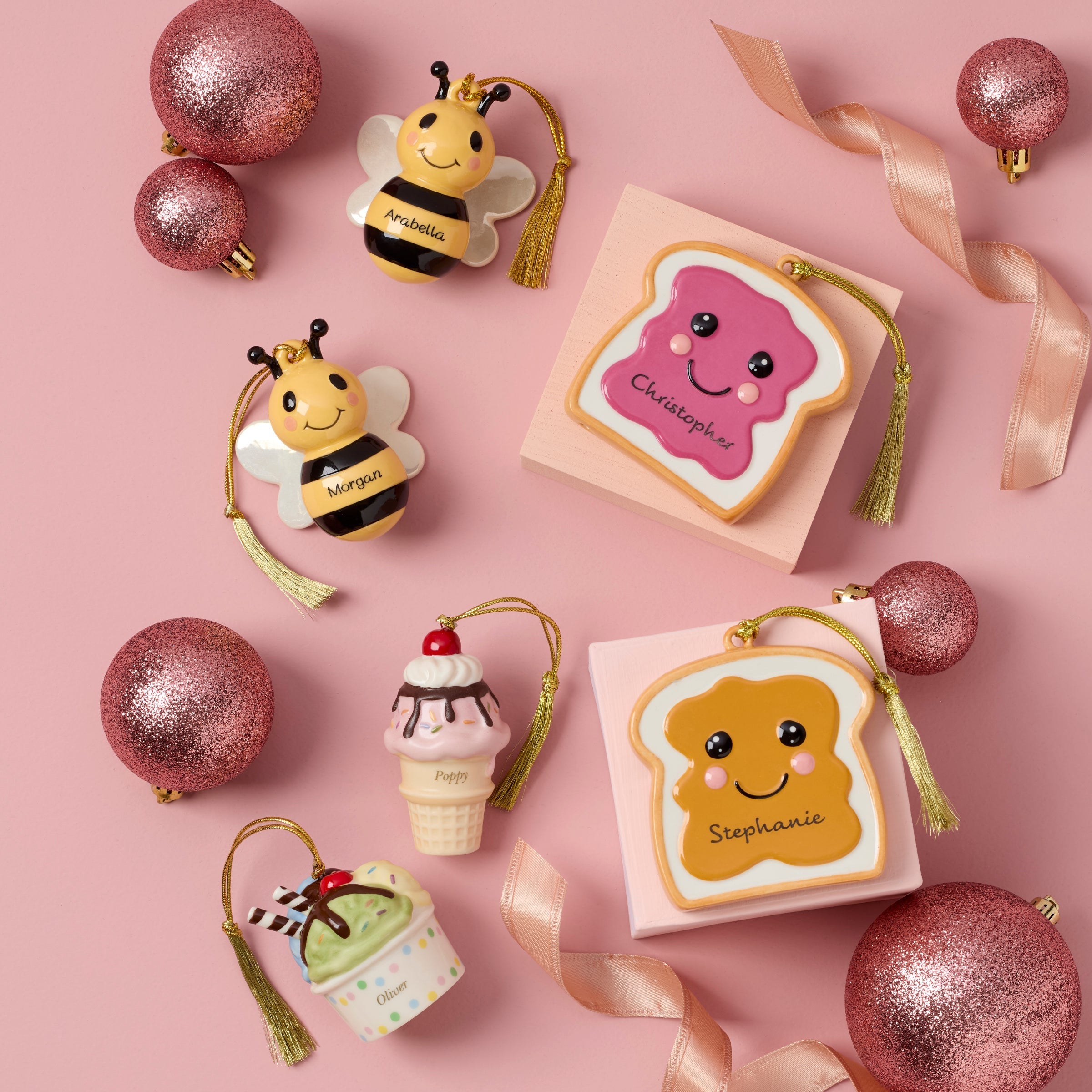 Lenox Fine Lenox Fine Personalized Ice Cream 2-Piece Ornament Set - Image 3