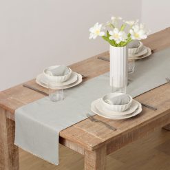 Lenox Fine Lenox Fine French Perle Solid Dove Grey 14x90 Table Runner