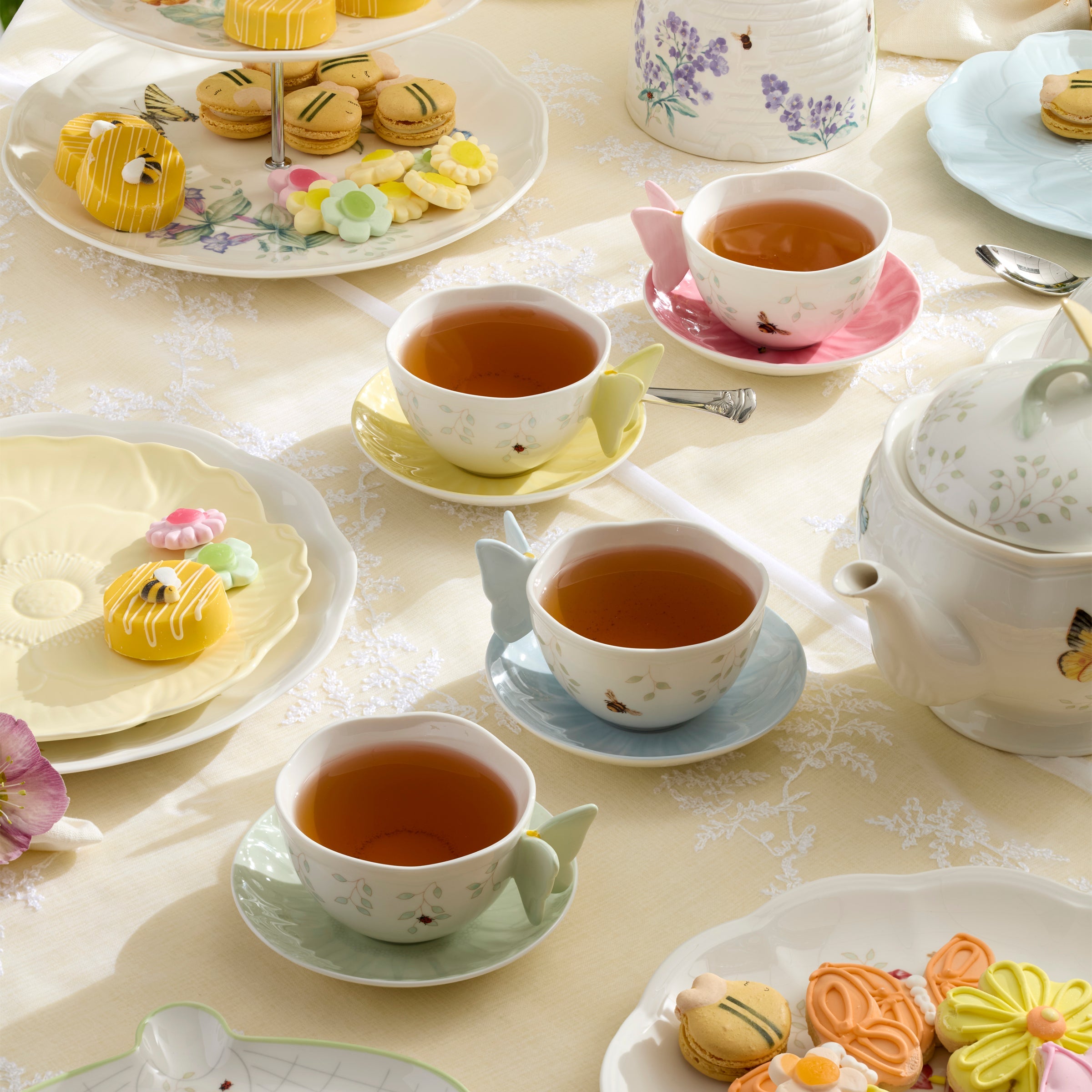Lenox Fine Lenox Fine Butterfly Meadow Floral Pink Cup & Saucer - Image 3