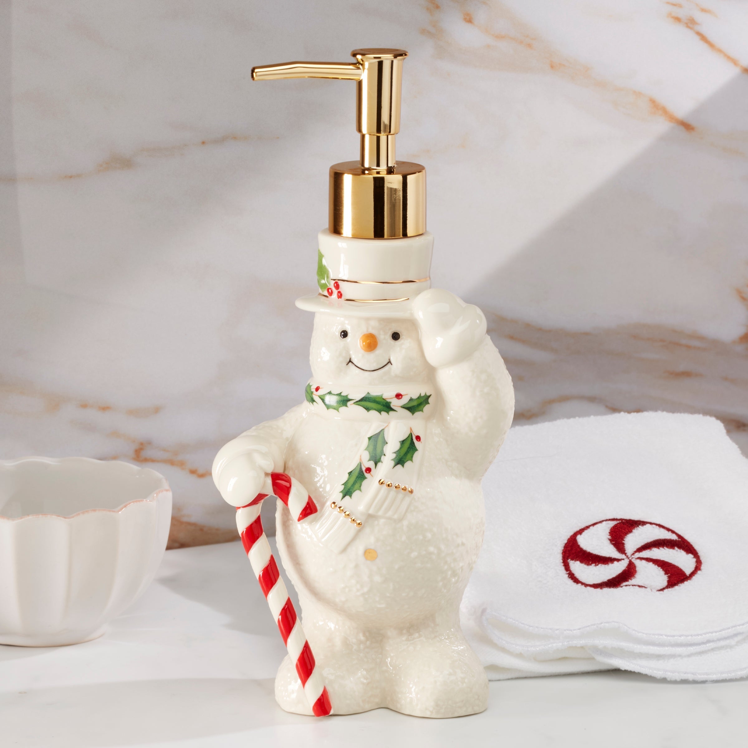 Lenox Fine Lenox Fine Happy Holly Days Snowman Soap Dispenser - Image 3