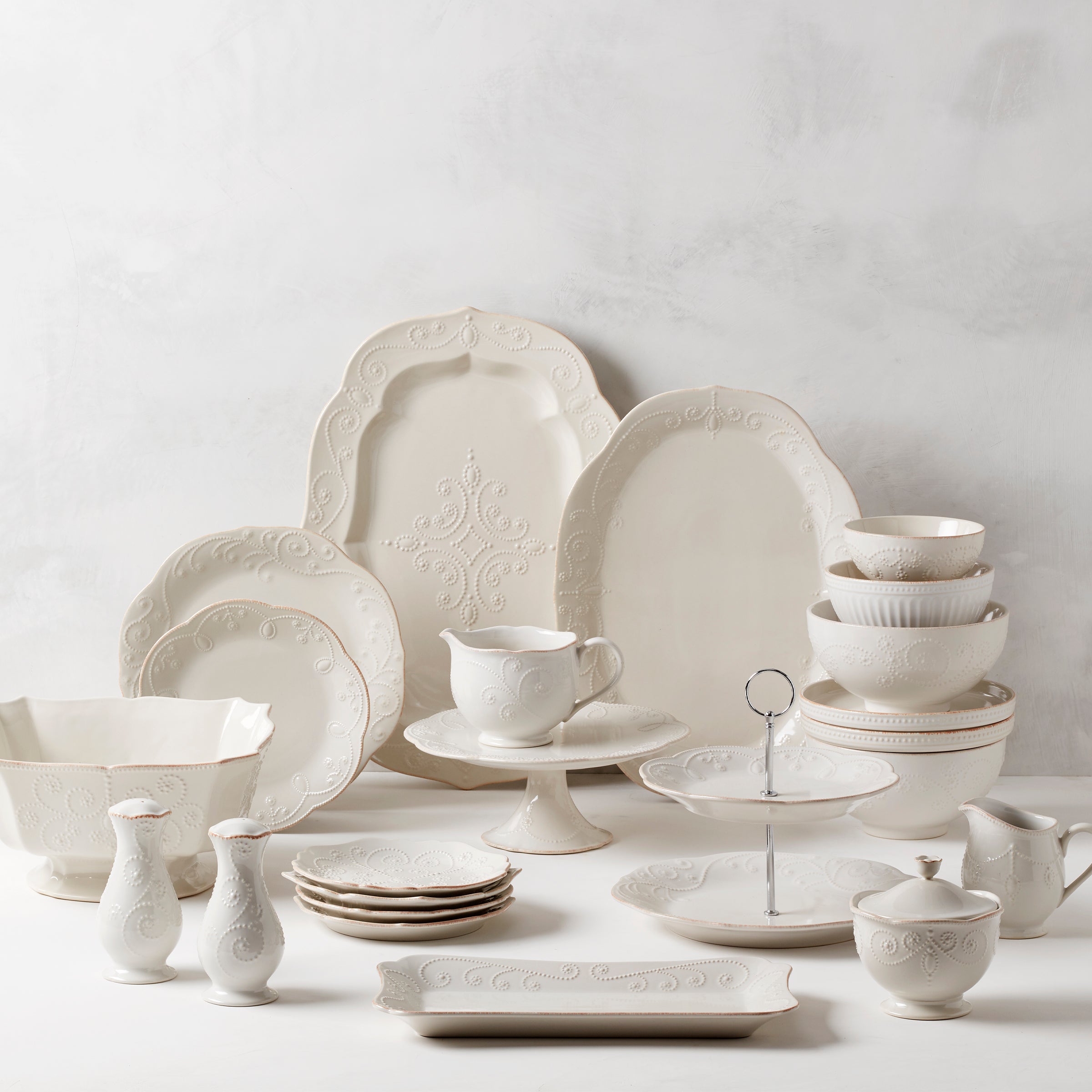 Lenox Fine Lenox Fine French Perle White Salt & Pepper Set - Image 2