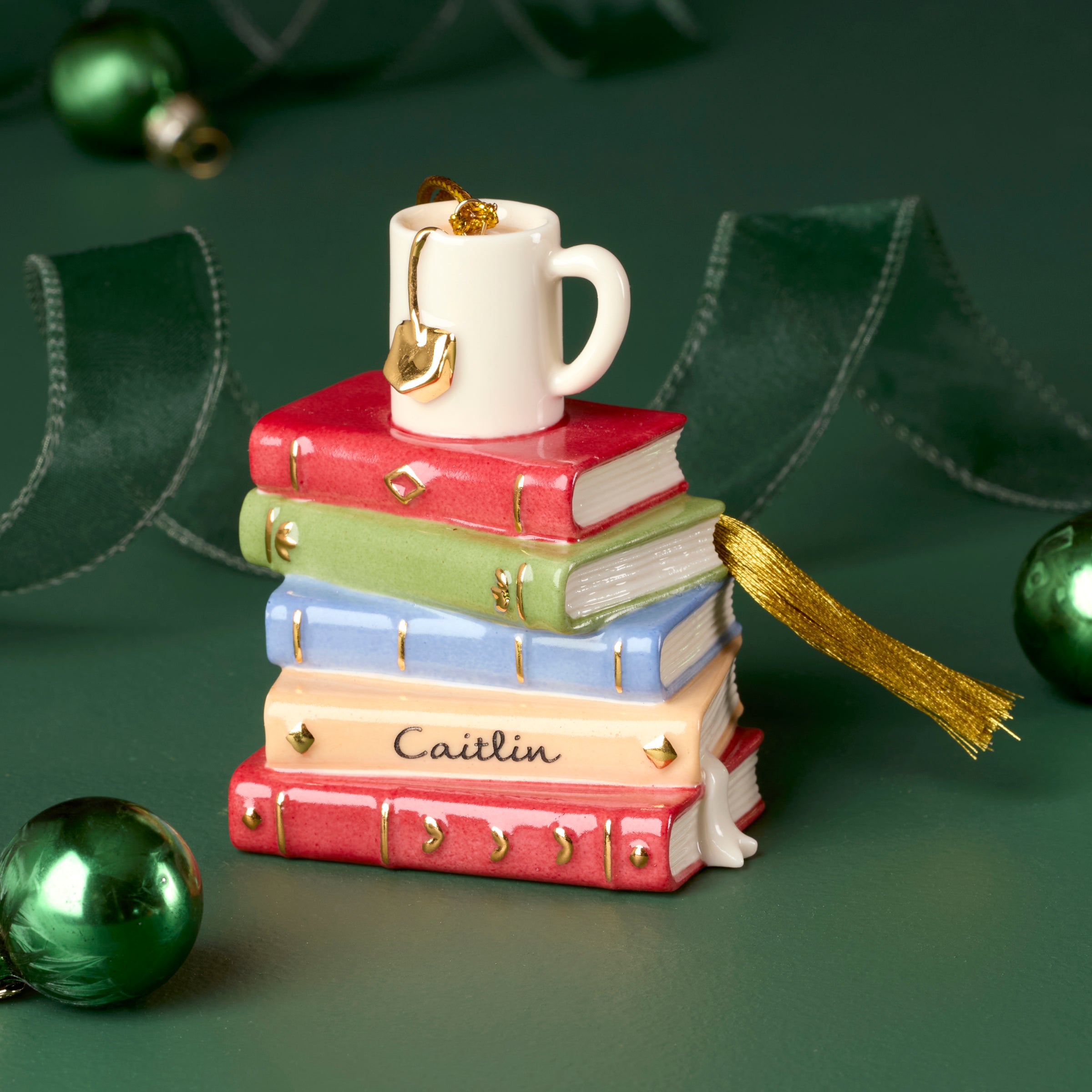 Lenox Fine Lenox Fine Personalized Bookworm Ornament - Image 3