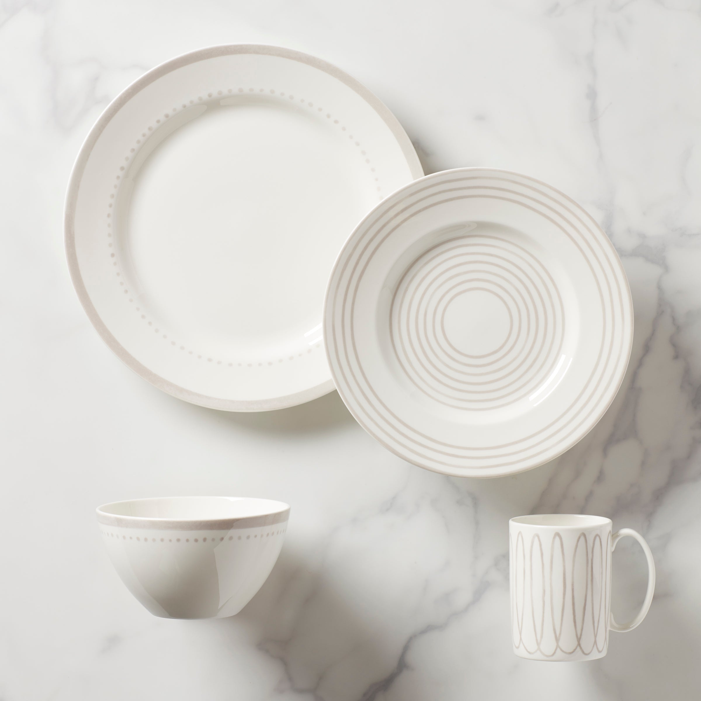 Lenox Fine Lenox Fine Charlotte Street Grey West 4-Piece Place Setting