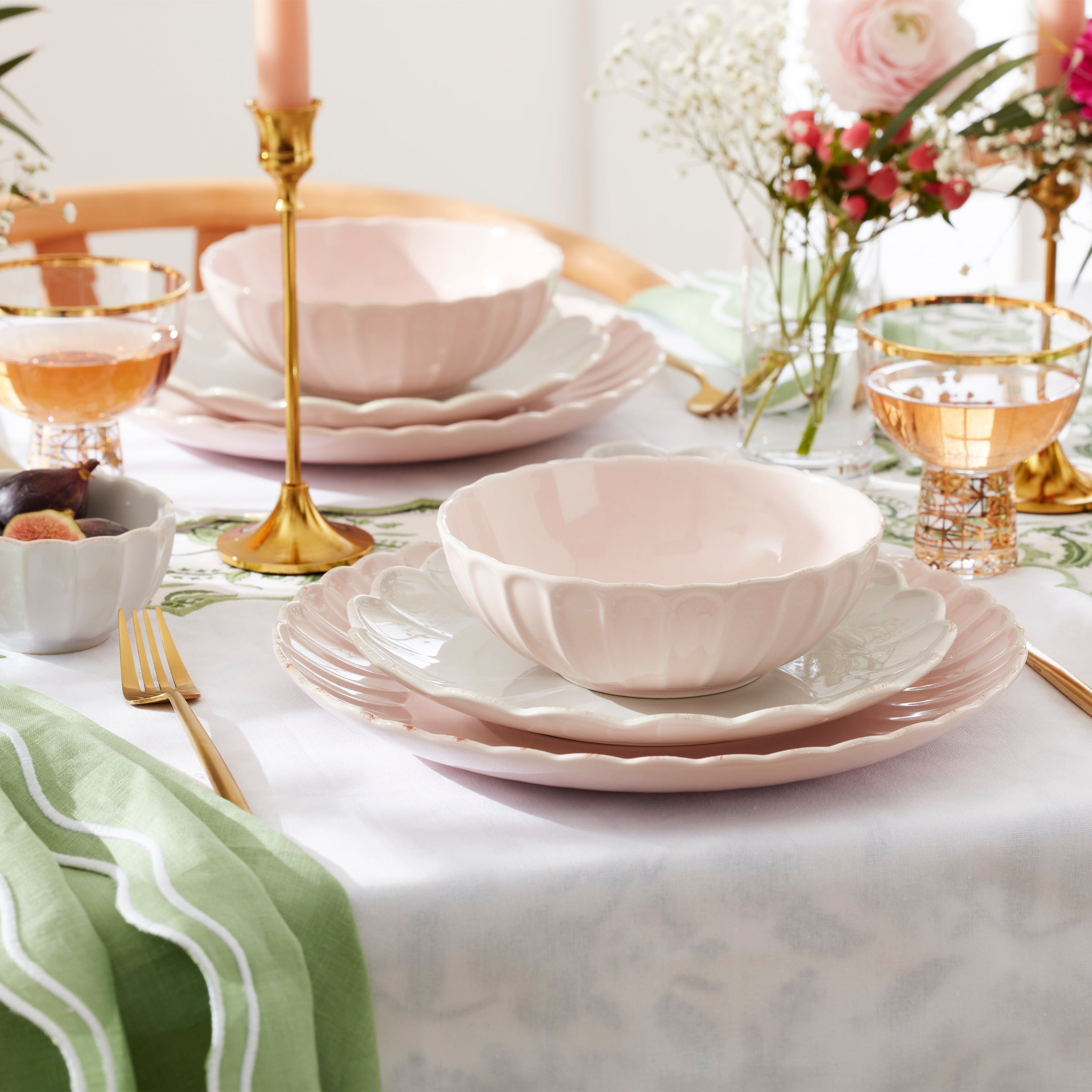 Lenox Fine Lenox Fine French Perle Scallop Blush 12-Piece Dinnerware Set - Image 2