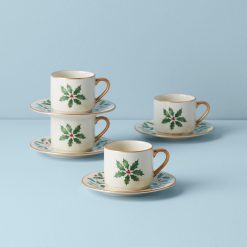 Lenox Fine Lenox Fine Holiday Espresso Cup & Saucer, Set of 4