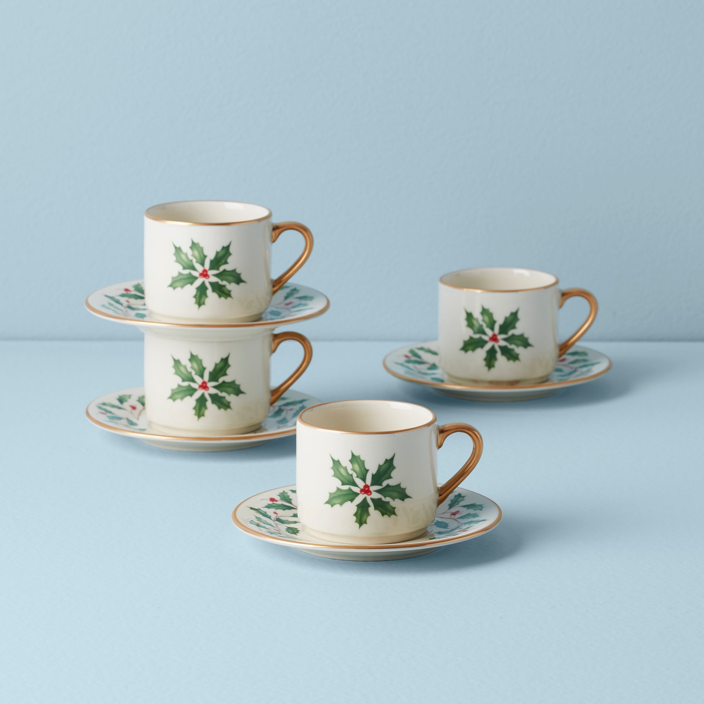 Lenox Fine Lenox Fine Holiday Espresso Cup & Saucer, Set of 4