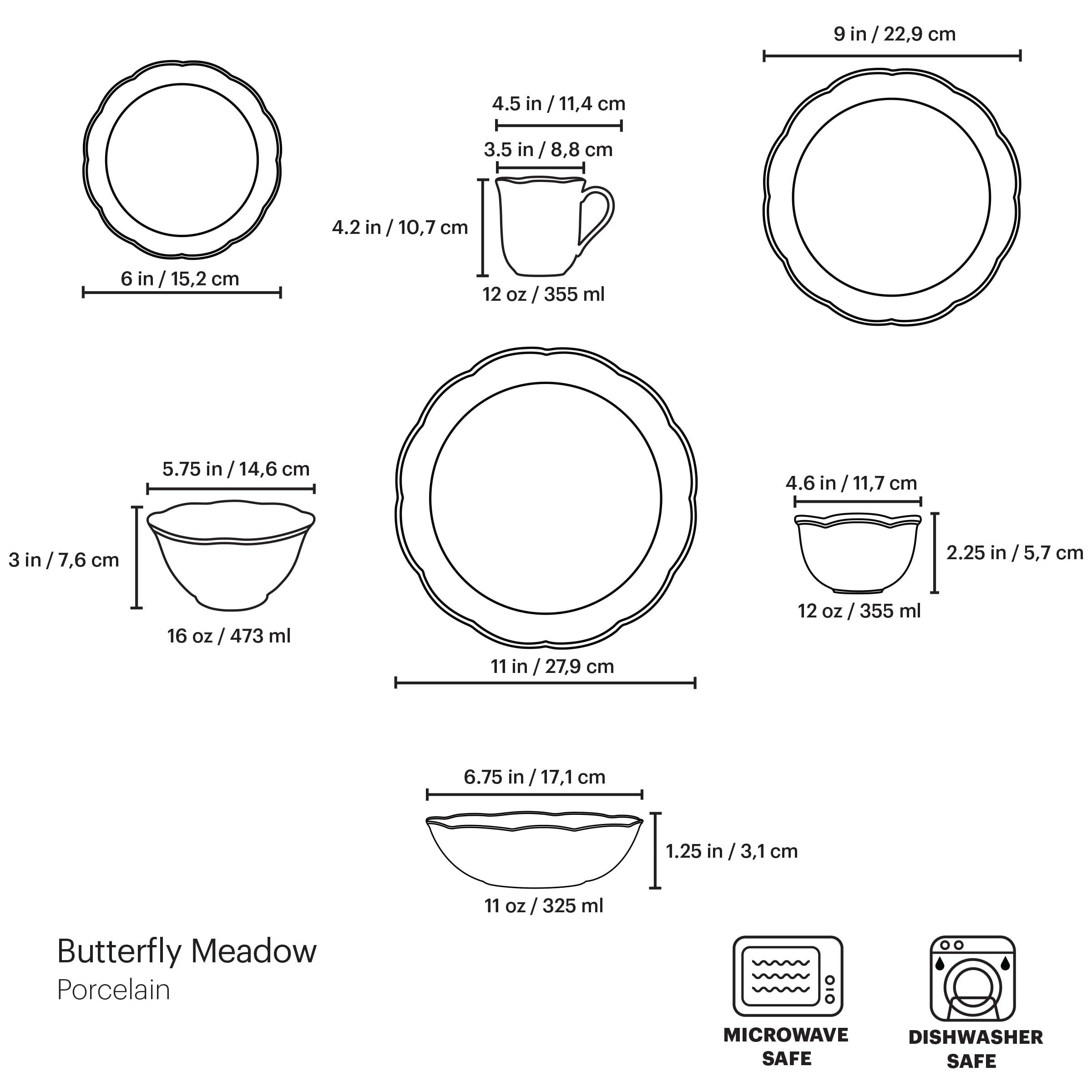 Lenox Fine Lenox Fine Butterfly Meadow 28-Piece Dinnerware Set - Image 19
