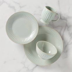 Lenox Fine Lenox Fine French Perle Groove Ice Blue 4-Piece Place Setting