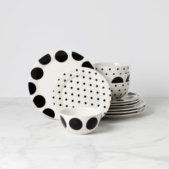 Lenox Fine Lenox Fine On The Dot 12-Piece Dinnerware Set