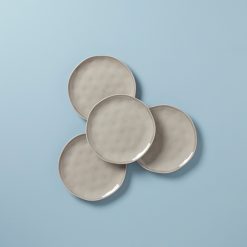 Lenox Fine Lenox Fine Bay Colors Grey Accent Plates, Set of 4