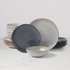 Lenox Fine Lenox Fine Organic Shades Gray 18-Piece Dinnerware Set
