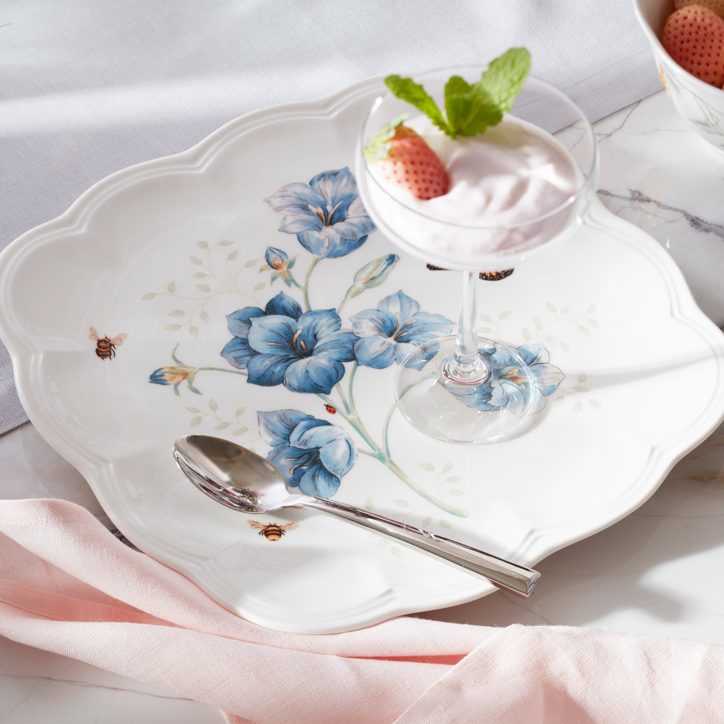 Lenox Fine Lenox Fine Butterfly Meadow Square Dinner Plates, Set of 4 - Image 3