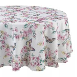 Lenox Fine Lenox Fine Butterfly Meadow Floral 70x70 Round Tablecloth
