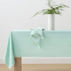 Alternative view of Lenox Fine Lenox Fine French Perle Solid Ice Blue 60x102 Tablecloth