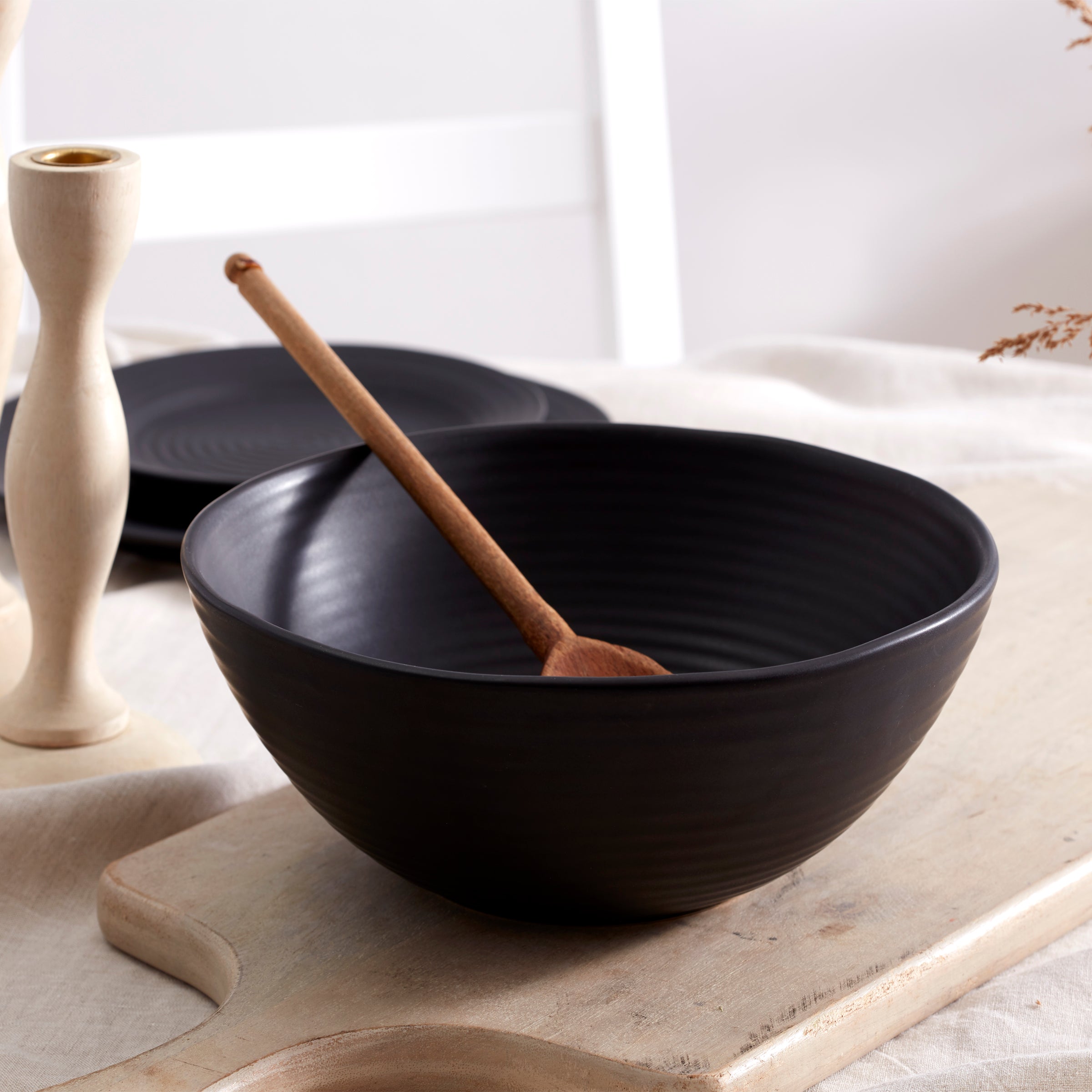 Lenox Fine Lenox Fine Ridge Black 12-Piece Dinnerware Set - Image 16