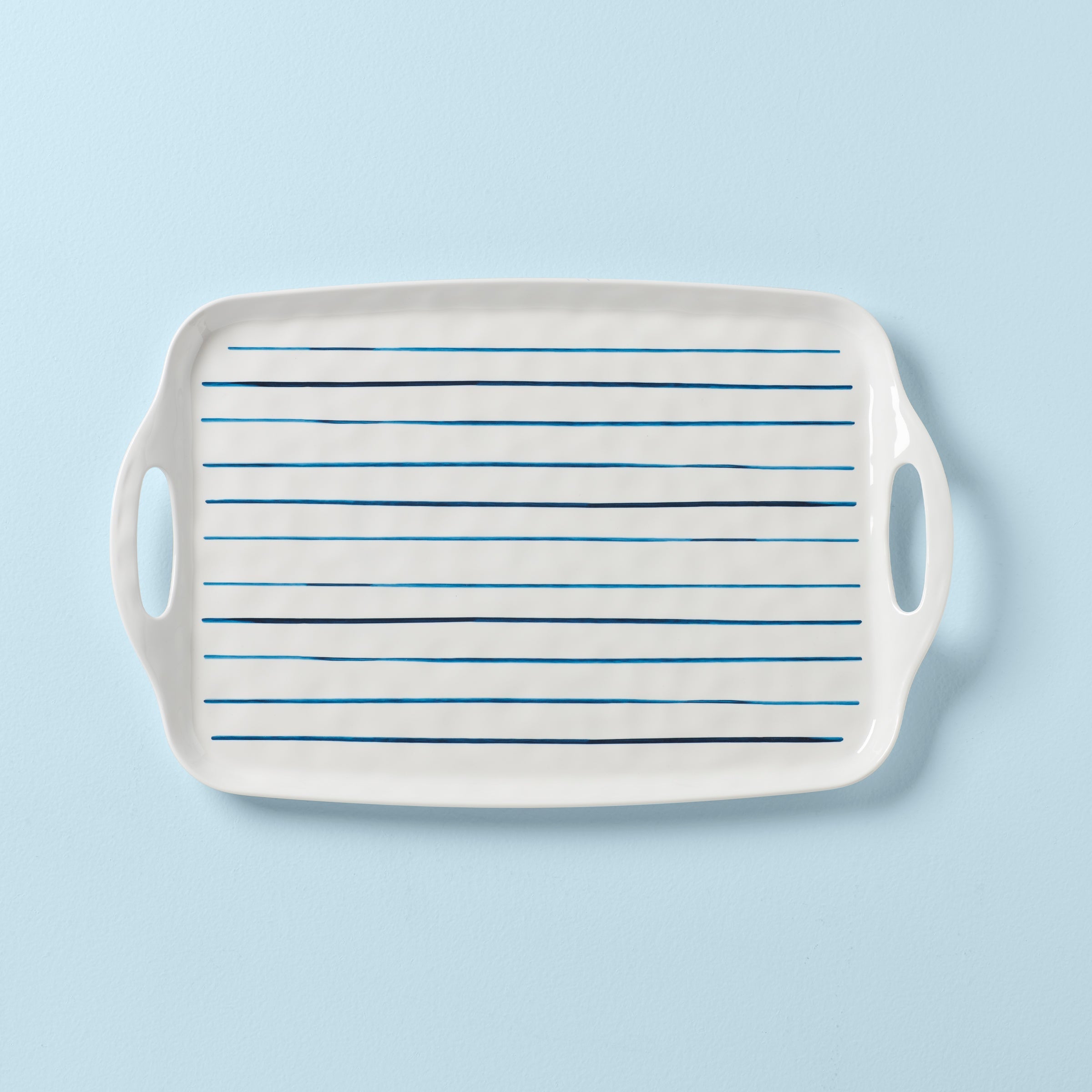 Lenox Fine Lenox Fine Blue Bay Melamine Handled Platter