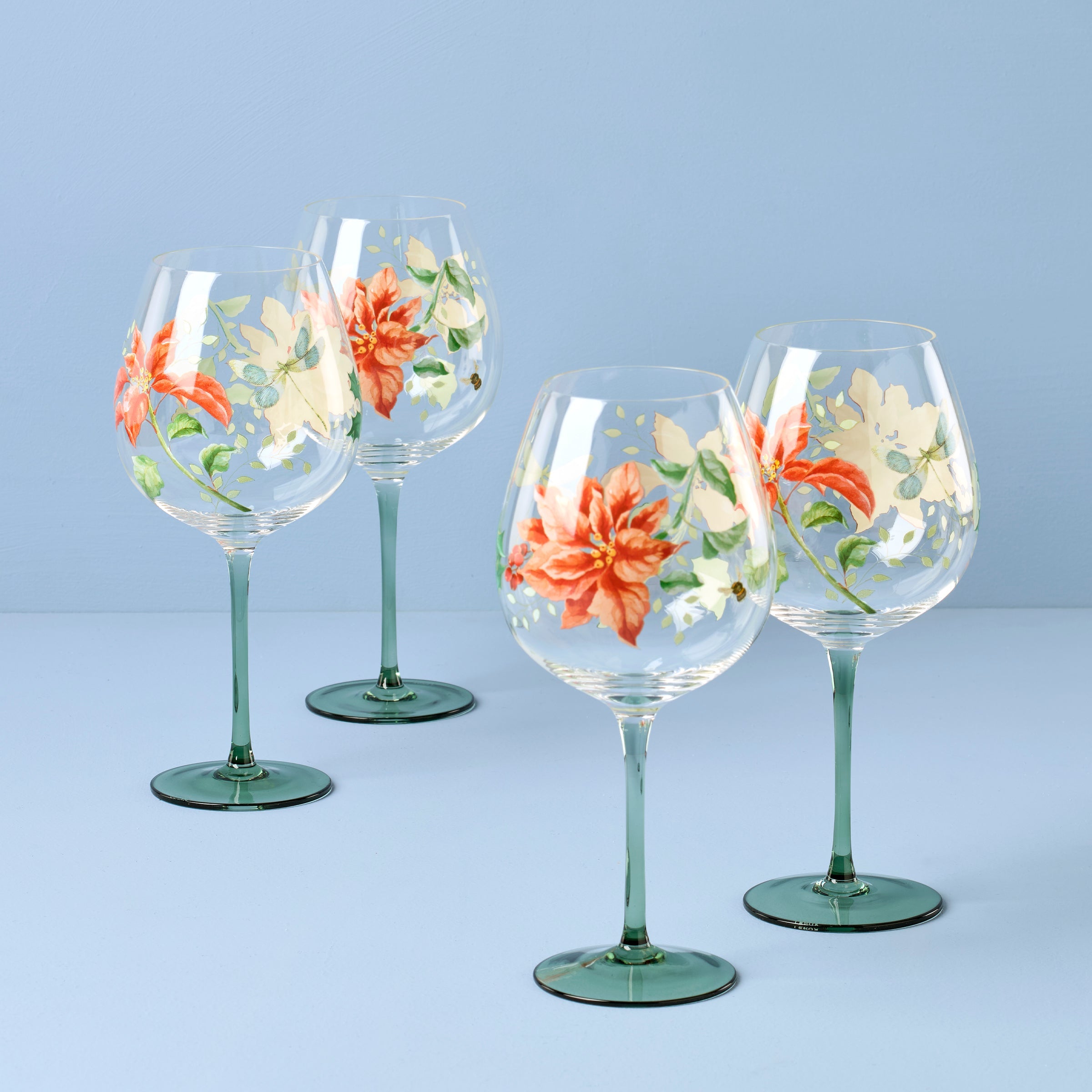 Lenox Fine Lenox Fine Butterfly Meadow Holiday Balloon Glasses, Set of 4 - Image 2