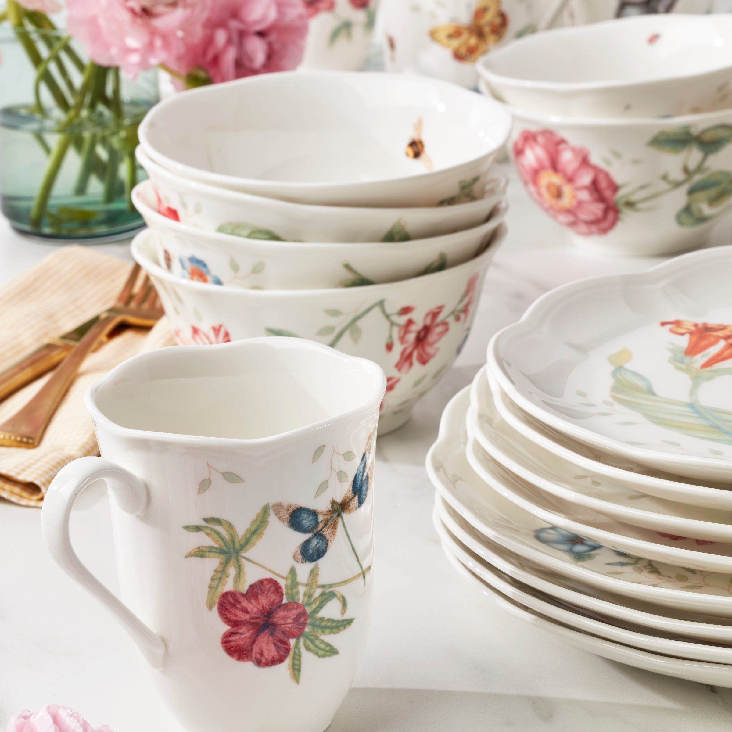 Lenox Fine Lenox Fine Butterfly Meadow 24-Piece Dinnerware Set - Image 4
