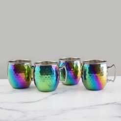 Lenox Fine Lenox Fine Hammered Rainbow Moscow Mule Mugs, Set of 4