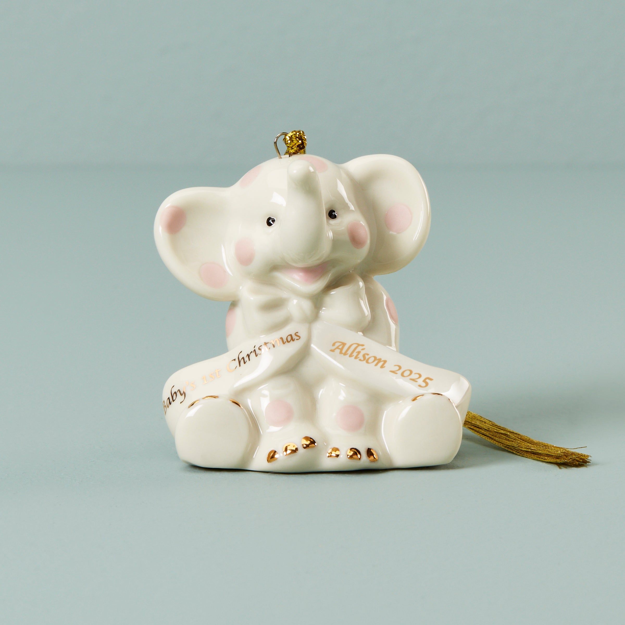 Lenox Fine Lenox Fine Personalized Pink Elephant Ornament