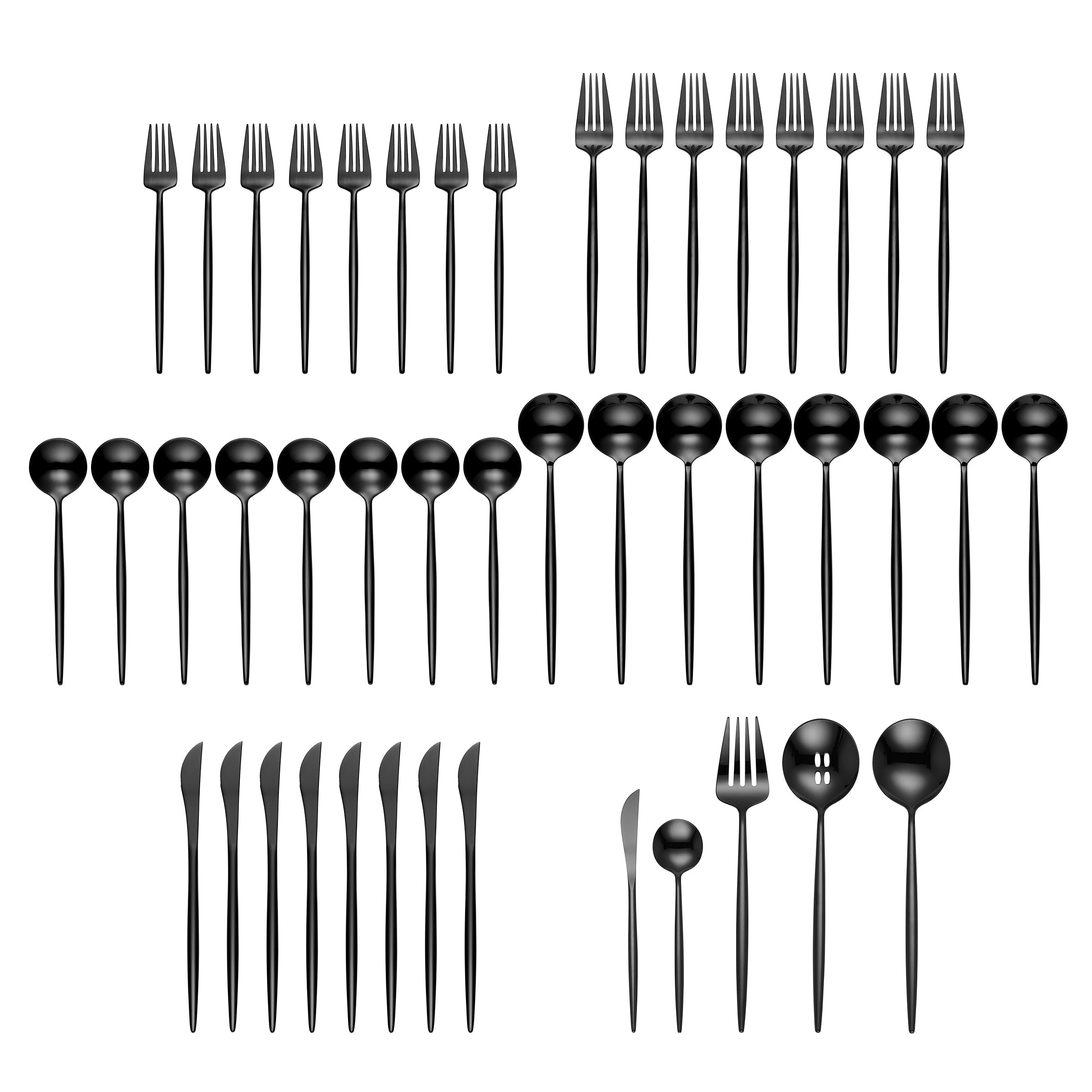 Lenox Fine Lenox Fine Zephyr Black Mirror 45-Piece Flatware Set - Image 3