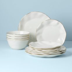 Lenox Fine Lenox Fine Blue Bay White 12-Piece Dinnerware Set
