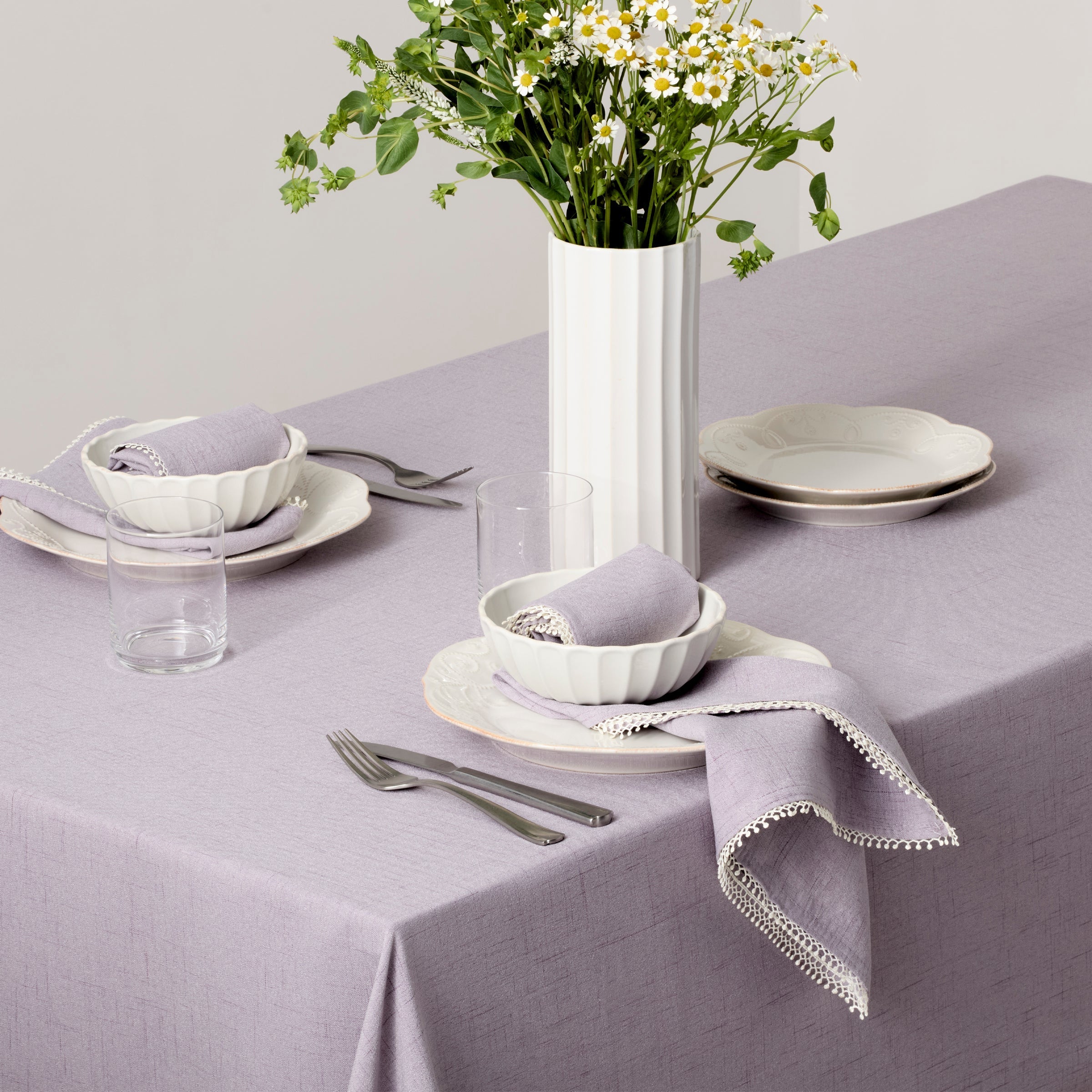 Lenox Fine Lenox Fine French Perle Violet 60x84 Tablecloth - Image 4