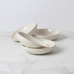Lenox Fine Lenox Fine French Perle Groove White Pasta Bowls, Set of 4