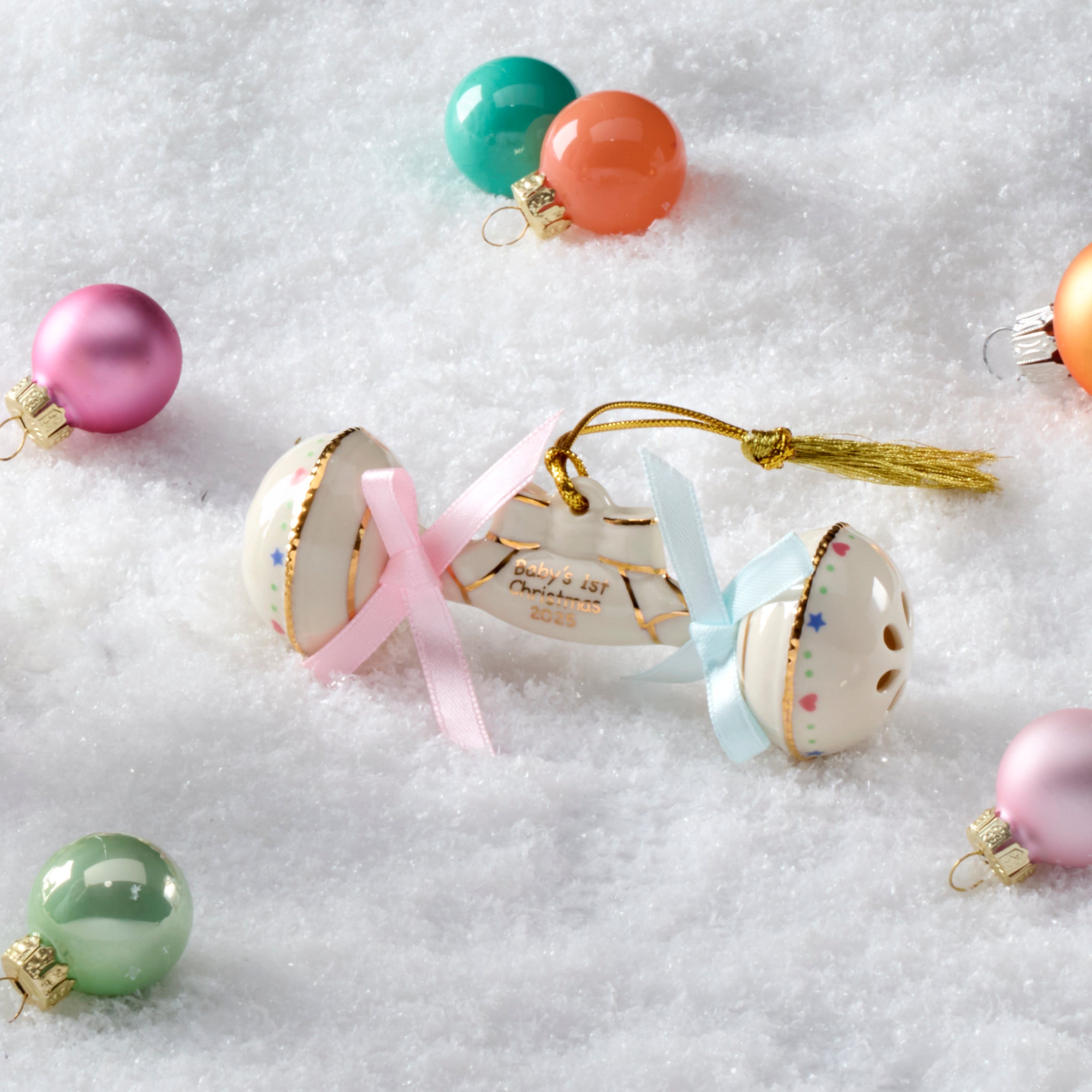 Lenox Fine Lenox Fine 2026 Baby's 1st Christmas Rattle Ornament - Image 3