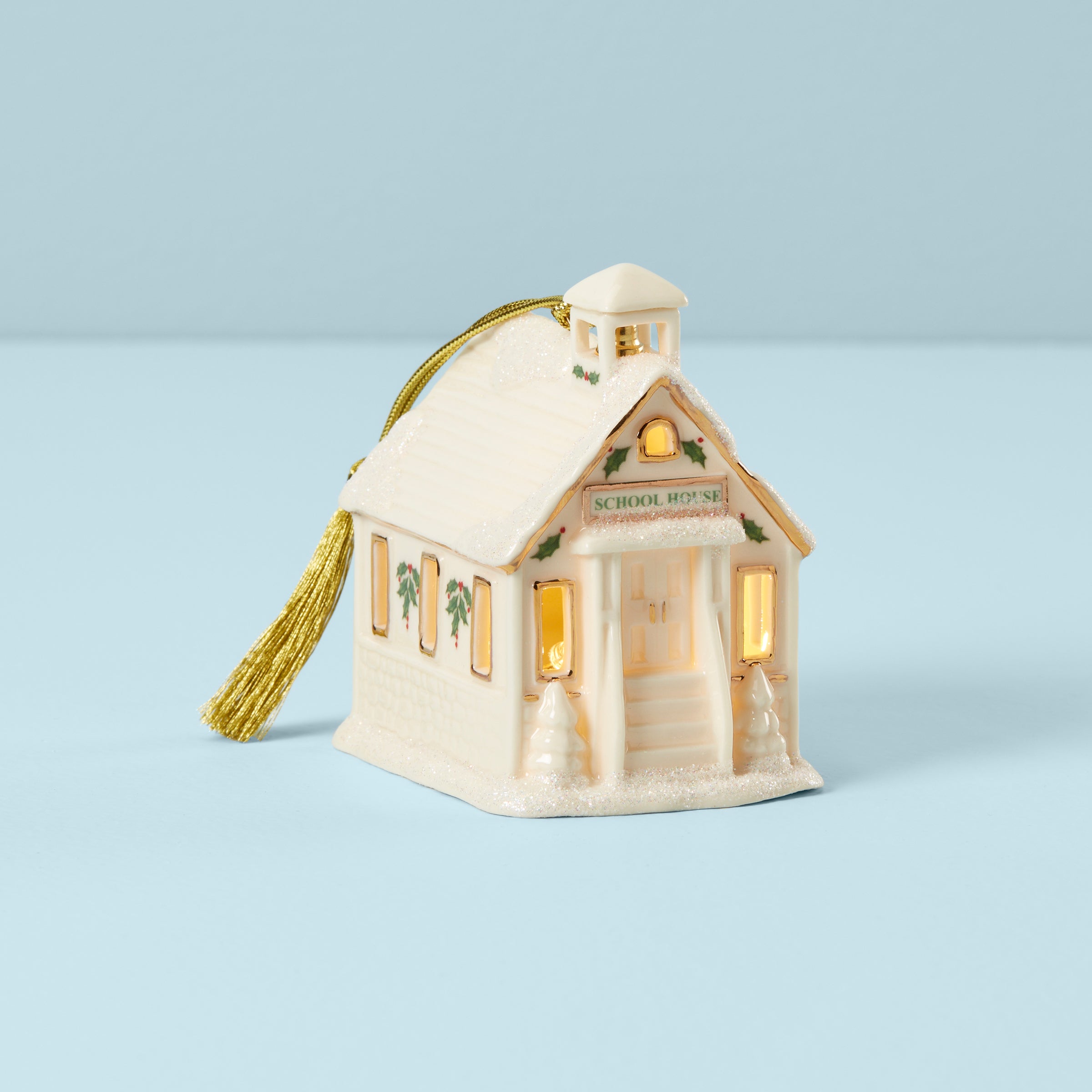 Lenox Fine Lenox Fine Christmas Village School Lit Ornament