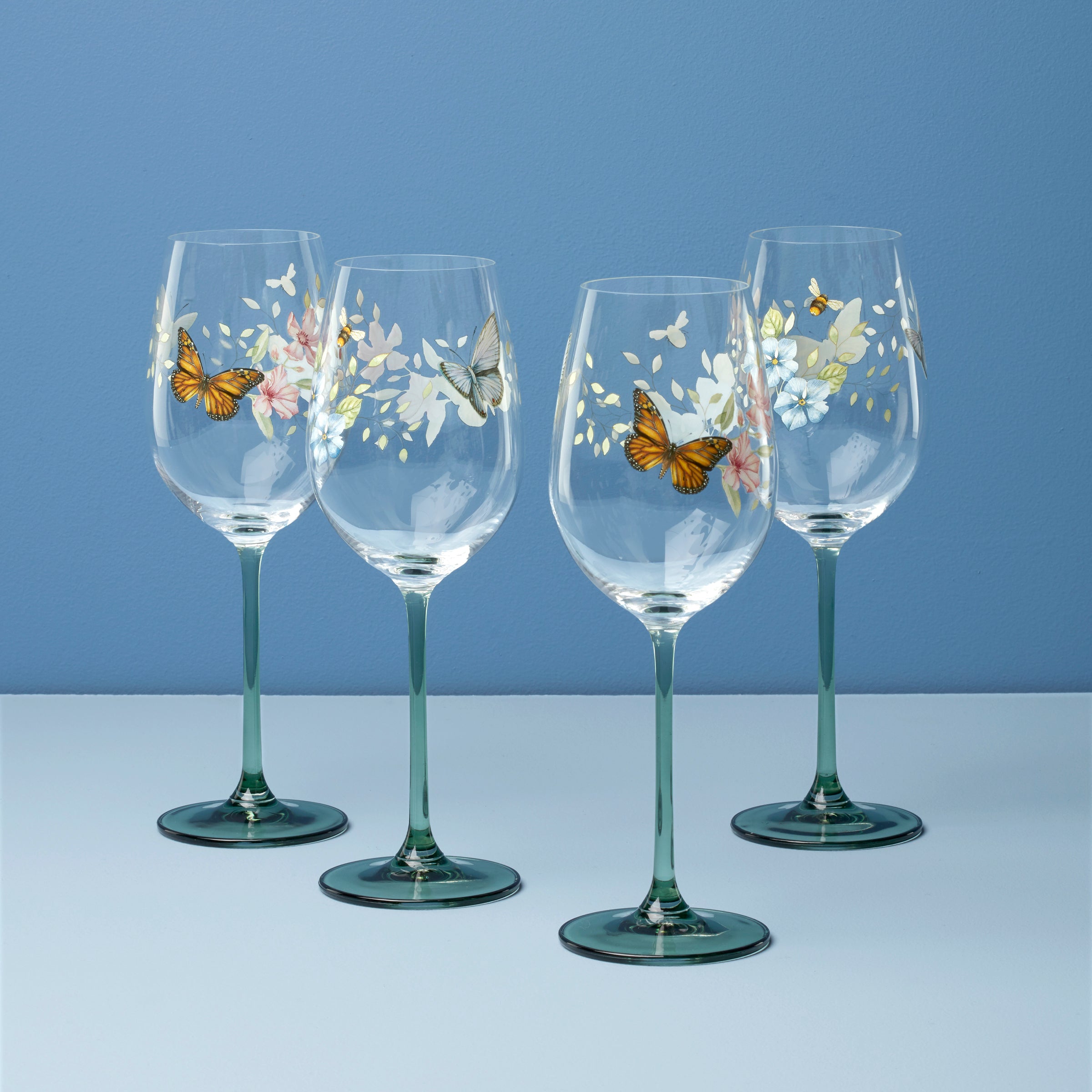 Lenox Fine Lenox Fine Butterfly Meadow Wine Glasses, Set of 4