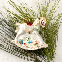 Alternative view of Lenox Fine Lenox Fine 2026 Blown Glass Baby's 1st Rocking Horse Ornament